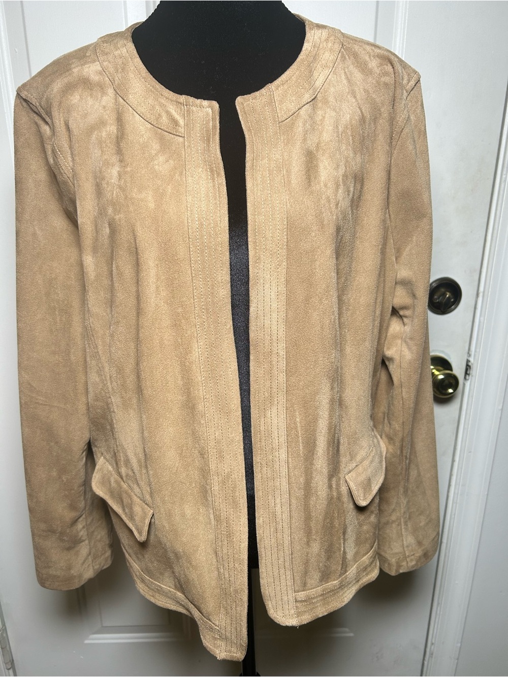 Charter Club Women's Suede Jacket - Tan Size Large